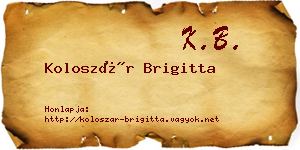 Koloszár Brigitta névjegykártya
